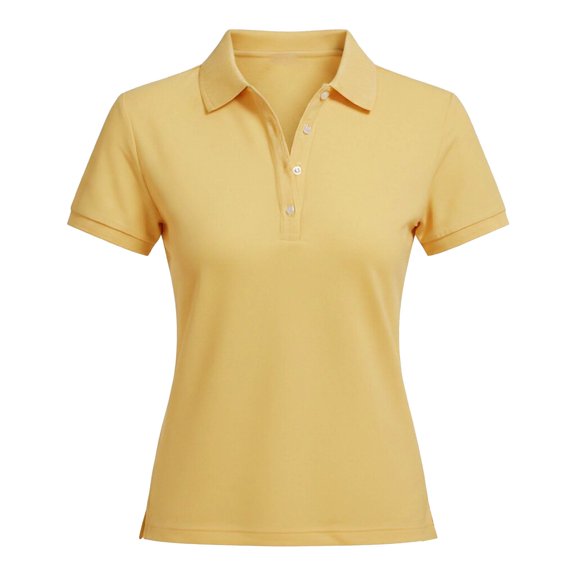 CUSTG T-Shirts For Women Solid Color Short Sleeve Polo Shirt Collared 4 Button Placket Casual Golf Knit And Modern Workwear Utility Dressy Shirt