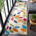 thumbnail image 3 of SAFAVIEH Cabana Janae Floral Indoor/Outdoor Runner Rug, Ivory/Green, 2'2" x 9', 3 of 13
