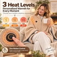 thumbnail image 3 of Heated Shawl Wrap for Women, USB Wearable Blanket Cape, 3 Heat Settings, Fast Heating, Washable, for Home Office Travel, 3 of 7