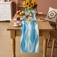 thumbnail image 2 of Blue Ombre Table Runner 72 Inches, Modern Moire Abstract Art Aesthetics Bed Runner Dresser Scarves Tabletop for Indoor Outdoor Parties/Ceremony/Banquet, 18" x 72", 2 of 8