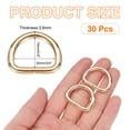 thumbnail image 2 of Uxcell 30 Pcs Metal D Rings 3/4" ID 0.15 inch Thickness Opening Zinc Alloy for Keyrings Bags Straps Belts Light Gold, 2 of 5
