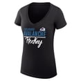 thumbnail image 2 of Women's G-III 4Her by Carl Banks Black Colorado Avalanche Super-Slim Fit Lightweight Graphic V-Neck T-Shirt, 2 of 3