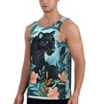thumbnail image 2 of Gukieu Black Panther Floral Illustration Print Men's Quick Dry Fitness Vest, Round Neck Sleeveless Fitness Bodybuilding Top-3X-Large, 2 of 7