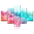 thumbnail image 2 of TISHIRON 5PCS Framed Canvas Wall Art Set,60"x40" Pink and Blue Flowers Canvas Art Decor, 2 of 7