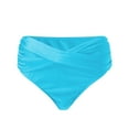 thumbnail image 4 of XEGLSBU Swimdress Swimsuits for Women Tummy Control Women's Bikini Bottom Front Swimsuit Ruched Bathing Suit Bottoms Light Blue Size S, 4 of 5