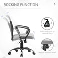 thumbnail image 4 of Grey Linen-Feel Adjustable Office Chair with Lumbar Support - Mid-Back Task Chair for Home Office & Desk, 23.5" x 26" x 39.8", 4 of 7