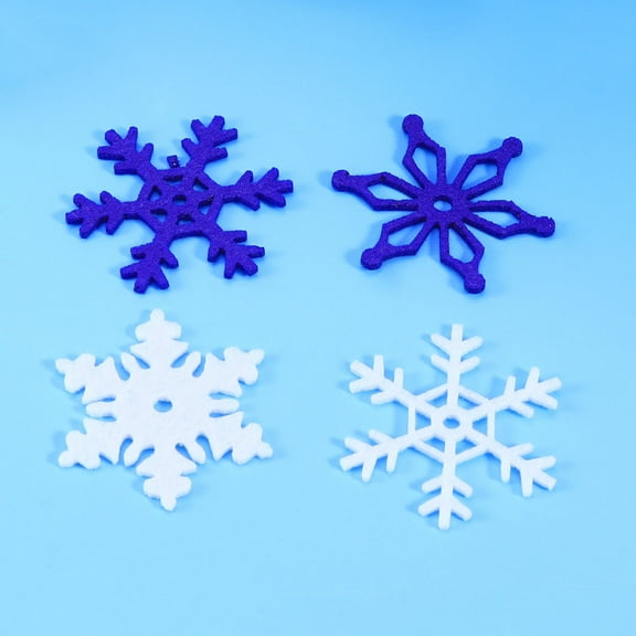 WHAMVOX  40 PCS/Set Snowflake Ornaments Artificial Snowflakes Felt Christmas Tree Cut Out Decorations