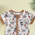 thumbnail image 3 of KPOPLK 0-24 Months Baby Girl Boy Solid Color Romper Short Sleeve Jumpsuit Bodysuit One-Piece Unisex Newborn Infant Clothing Size 6-12 Months,Brown, 3 of 4