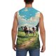 thumbnail image 4 of Balery Prairie Pasture Cow Camisetas sin mangas para hombre, absorbe la humedad y protege contra el mal olor.-3X-Large, 4 of 7