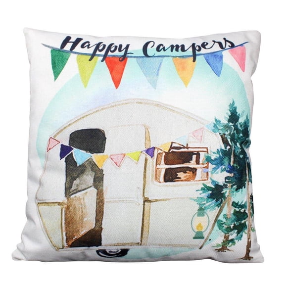 Happy Camper | Wander Lust | Pillow Cover | Camper Decorations | Throw Pillow | Vintage Camper | Camper Gifts | Camper Decor | Gift Ideas