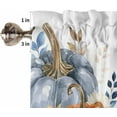 thumbnail image 5 of Fall Blue Pumpkins Window Curtains 63 Inch Length - 2 Panels, Rod Pocket Curtain Panels, Thanksgiving Orange Gray Botanical Window Treatment for Bedroom/Kitchen Small Windows, 42W x 63L Inch, 5 of 5