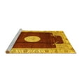 thumbnail image 2 of Ahgly Company Machine Washable Indoor Round Abstract Yellow Modern Area Rugs, 7' Round, 2 of 4