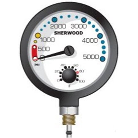 Sherwood Brass Pressure Gauge (No Hose/No Boot)