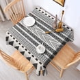 thumbnail image 2 of White Geometric Diamond Chevron Pattern Square Tablecloth,Waterproof Square Table Cover,Wipeable Spillproof Washable Table Cover for Home Kitchen Party Decor 52"x52"(132x132cm), 2 of 6