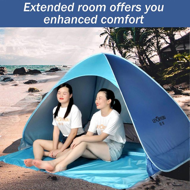 Outdoor Camping Tent Pop-up Fun-Play Tent Automatic Instant Tent UV Protection Tent Sun Shade Awning for Camping Beach Backyard