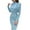 Light Blue, variant on XFLWAM Women's Pencil Work Dresses Long Sleeve High Neck Bodycon Business Dress Elegant Cocktail Party Dress Blue S