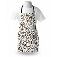 thumbnail image 3 of Romantic Apron Heart Swirls Dots Paisley Inspired Design with Love Signs Asian Image, Unisex Kitchen Bib Apron with Adjustable Neck for Cooking Baking Gardening, Dark Brown and White, by Ambesonne, 3 of 3