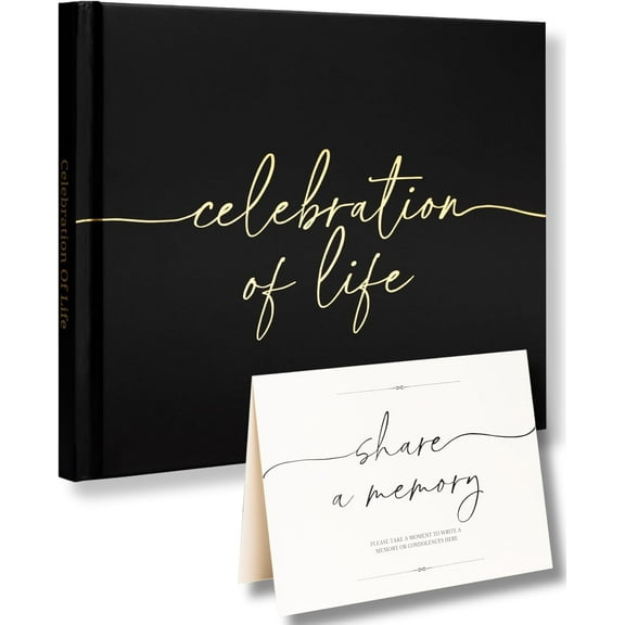 EnjinZZ Funeral Guest Book for Memorial Service – Elegant Celebration of Life Guest Book and in Loving Memory Guest Book - Condolences Book for Funeral