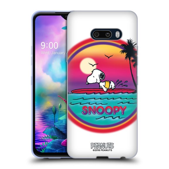 Head Case Designs Officially Licensed Peanuts Snoopy Boardwalk Airbrush Beach Surf Soft Gel Case Compatible with LG G8X ThinQ