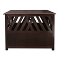 Casual Home Modern Lattice Wooden Pet Crate End Table, Espresso, Medium