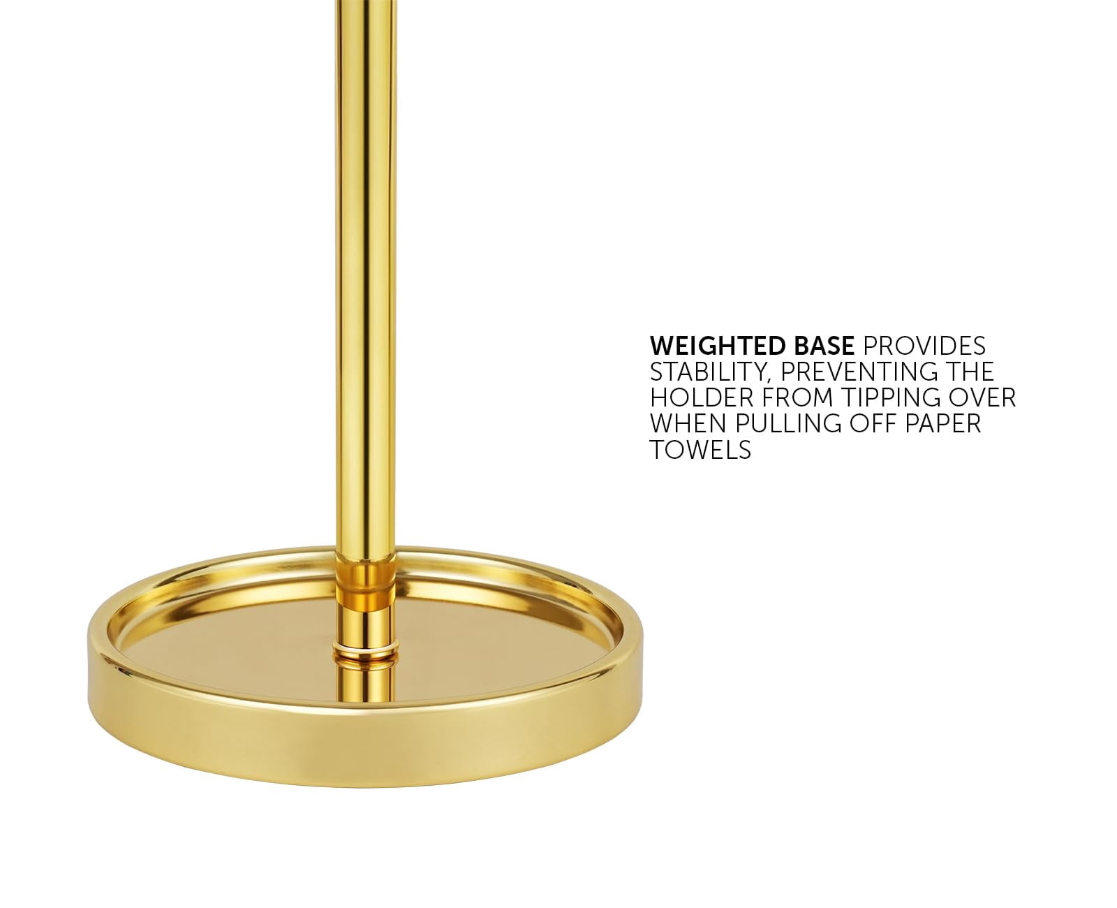 Countertop Paper Towel Holder - Modern Bell End Minimalist Design Color Polished