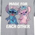 thumbnail image 3 of Lilo & Stitch - Valentine's Day Made For Each Other - Women's Oversized T-Shirt, 3 of 5