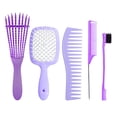 thumbnail image 1 of 5PCS Hair Styling Comb Set Multi-Functional Hair Care Combs for Curly/Straight/Wet/Dry/Long/Short Hair/Eyebrow, 1 of 7