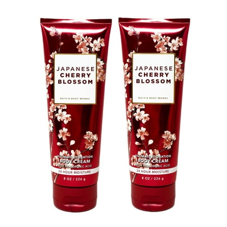 Bath and Body Works Japanese Cherry Blossom Ultra Shea Body Cream Duo Gift Set - Full Size