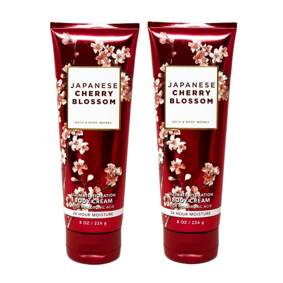 Bath and Body Works Japanese Cherry Blossom Ultra Shea Body Cream Duo Gift Set - Full Size