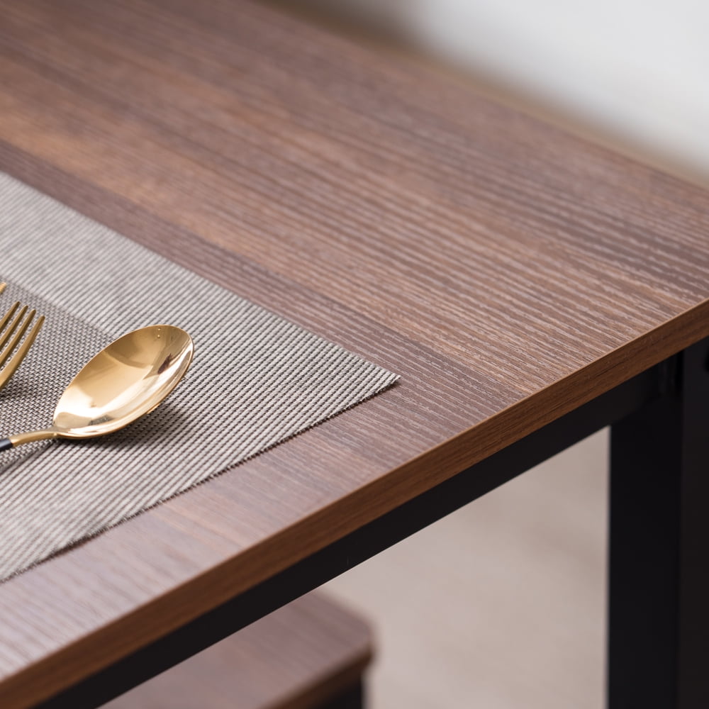 Kepooman Dining Table and Chair Set, 3-Piece Table Set, 35" W x 23"D x 36"H, Wood Grain Brown Kepooman Dining Table and Chair Set, 3-Piece Table Set, 35" W x 23"D x 36"H, Wood Grain Brown
