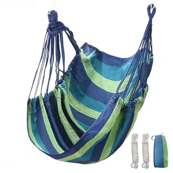Swing Hammock Chair, Canvas Hanging Chair, Max Weight 500 lbs. - Suitable for outdoor, bedroom, balcony, and courtyard use (cushion not included)