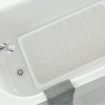 Mainstays 17" x 29" Mildew Resistant Textured Loofah PVC Bathtub Mat, with Suction Cups, White