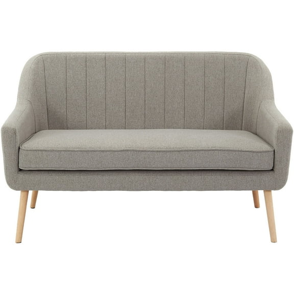 Hanover Odessa Accent Loveseat in Gray with Rubberwood Legs