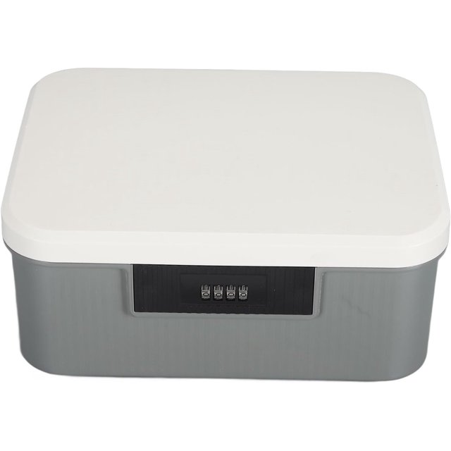 Boîte de Verrouillage Combinée, Capacité de 9L Boîte de Rangement Verrouillable à Double Couche, Boîte de Verrouillage, Boîte de Verrouillage, Étui de Rangement Vide pour Médicaments, Fichiers Documents (Gris)