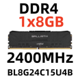 thumbnail image 1 of CrucialBallistix DDR4 8 GB RAM Desktop Memory DIMM for PC, 2400 MHz,BL8G24C15U4B, 1 of 1
