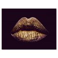 thumbnail image 2 of Designart Sexy Golden Metallized Female Lips II Canvas Wall Art, 2 of 4