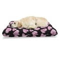thumbnail image 1 of Diamonds Pet Bed, Romantic Pink Heart Stones on Black Background Valentines Day Theme, Chew Resistant Pad for Dogs and Cats Cushion with Removable Cover, 24" x 39", Pale Pink Black, by Ambesonne, 1 of 4