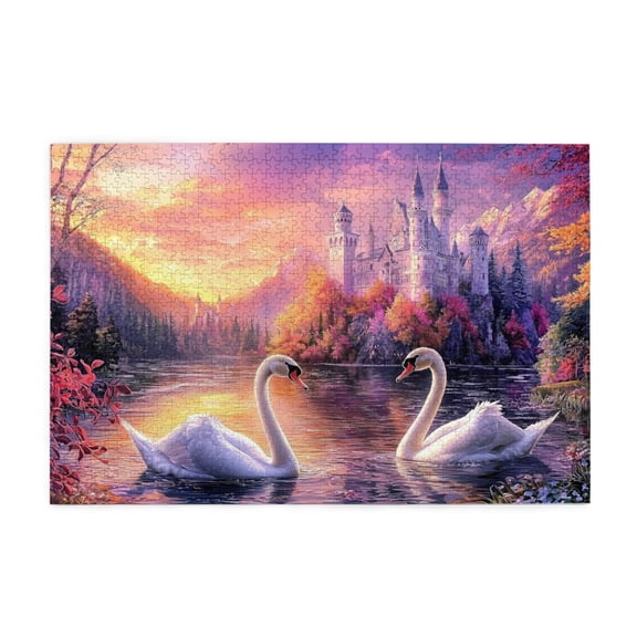500 Piece Fantasy Castle Swans Jigsaw Puzzle Relaxing & Challenging Adult Puzzle Vibrant Artwork Highquality Pieces Great Gift Puzzle Enthusiasts