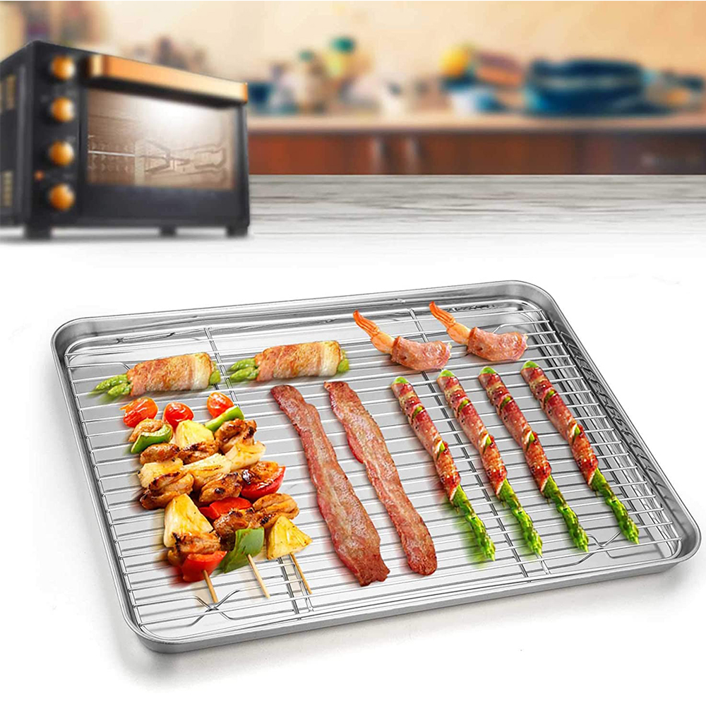 Vesteel Stainless Steel Baking Sheet Set with Cooling Racks (6-Piece) photo 6
