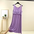 thumbnail image 3 of HomeGardon Nightgowns for Women,Women's Sleepwear,Women's Round Neck Solid Color Drawstring Loose and Comfortable Sleeveless Mid Length Nightgown Skirt,L-XXL, 3 of 5