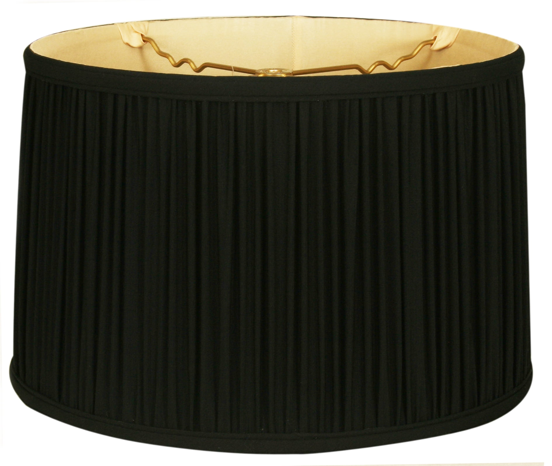 Royal Designs 18" Shallow Drum Gather Pleat Lamp Shade Black