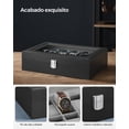thumbnail image 4 of SONGMICS Caja de reloj 12 slots vidrio almohadillas extraíbles negro, 4 of 5