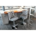 thumbnail image 5 of Swivel Bar Stool Grey Set of 2 C-Shape Adjusatble Silver Base Kitchen, 5 of 5