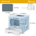 thumbnail image 2 of Dextrus Large Enclosed Cat Litter Box with Lid Drawer Type Easy to Clean,with Cushion&Litter Scoop,Blue, 2 of 7