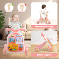 thumbnail image 6 of JoyStone 2 in 1 Muscial Baby Walker and Activity Center for Baby, Toddler, Learning to Walk, Sit to Stand, Early Learning Push Toys for Infant Christmas Gifts, Pink, 6 of 9