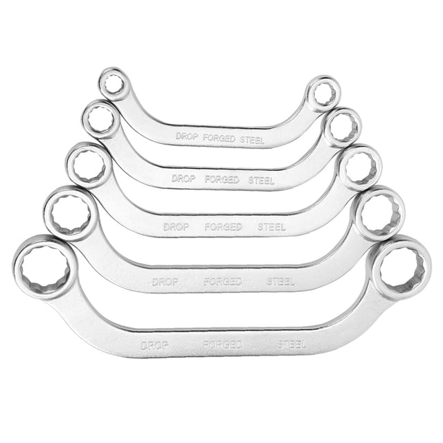 Half Moon Wrench Half Moon Spanner Auto Repair Wrench Double Head Wrench 5pcs 8-22mm Metric Wrench Kit Half Moon Double Ended Vanadium Steel SpannerType C