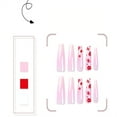 thumbnail image 4 of Fofosbeauty 24pcs Press on False Nails Tips, Coffin Fake Acrylic Nails, French Gradient Lip Print, 4 of 9