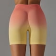 thumbnail image 5 of Rciityk Yellow Yoga Shorts for Women Tummys Control High Waist Biker Shorts Gradient Workout Butt Lifting Tights Women's Yoga Shorts, 5 of 7