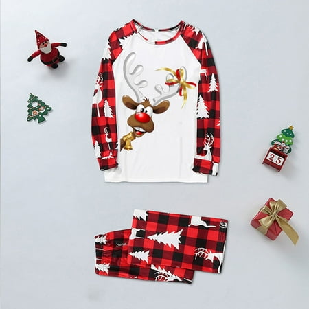 

LEEy-world Family Christmas Pjs Matching Sets Family Christmas Pjs Matching Sets Baby Christmas Matching Jammies for Adults and Kids Holiday Xmas Sleepwear Set