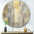 thumbnail image 3 of Designart 'Gold Square Watercolor' Glam Metal Circle Wall Art, 3 of 3